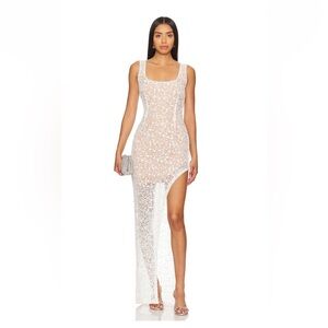 Nadine Mirabi Louisa Maxi dress in white